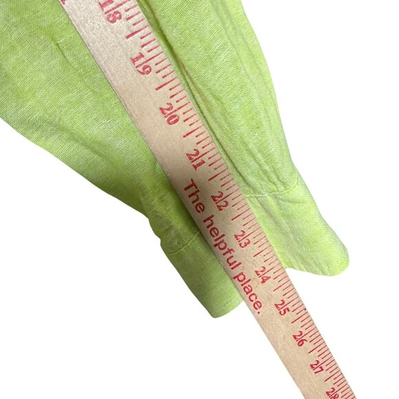 Tahari Roll Tab Sleeve Button Front Shirt Dress Women's Size Medium Lime Green - Picture 3 of 10